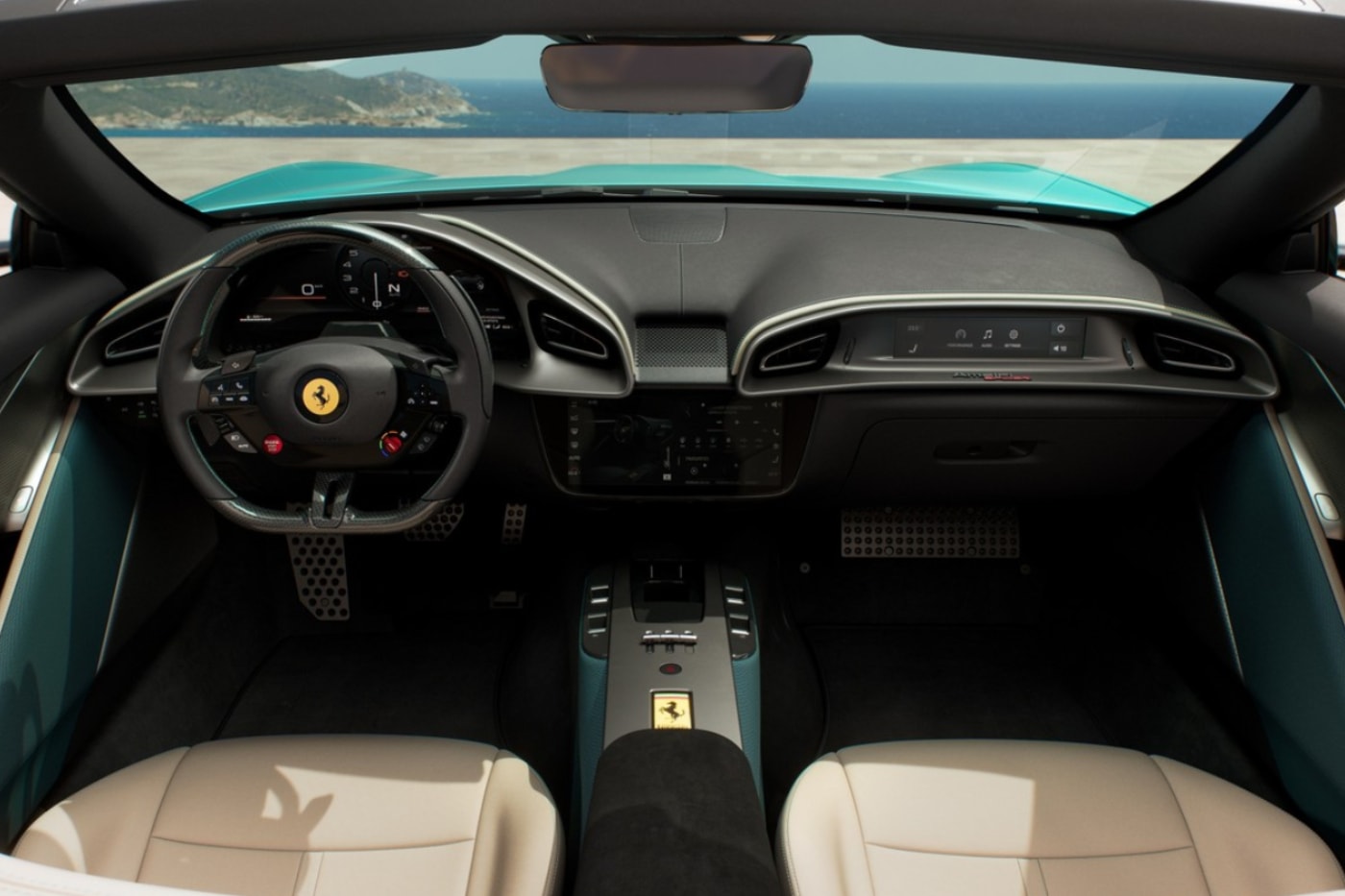 Ferrari Amalfi Spider rosso tramonto verde costiera Reveal Release Info