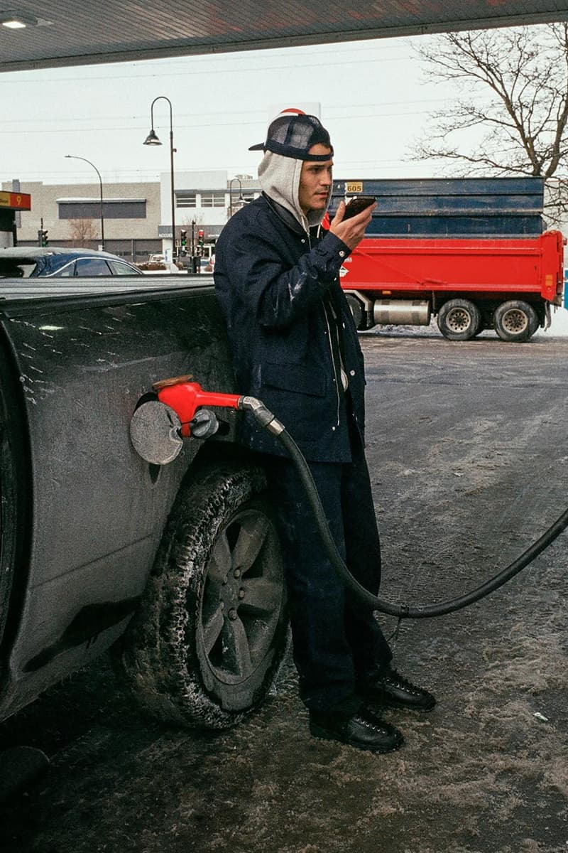 JJJJound Drops Spring 2026 Workwear Collection week 11 navy chore barn jacket carpenter pants carpenter shorts trucker hats