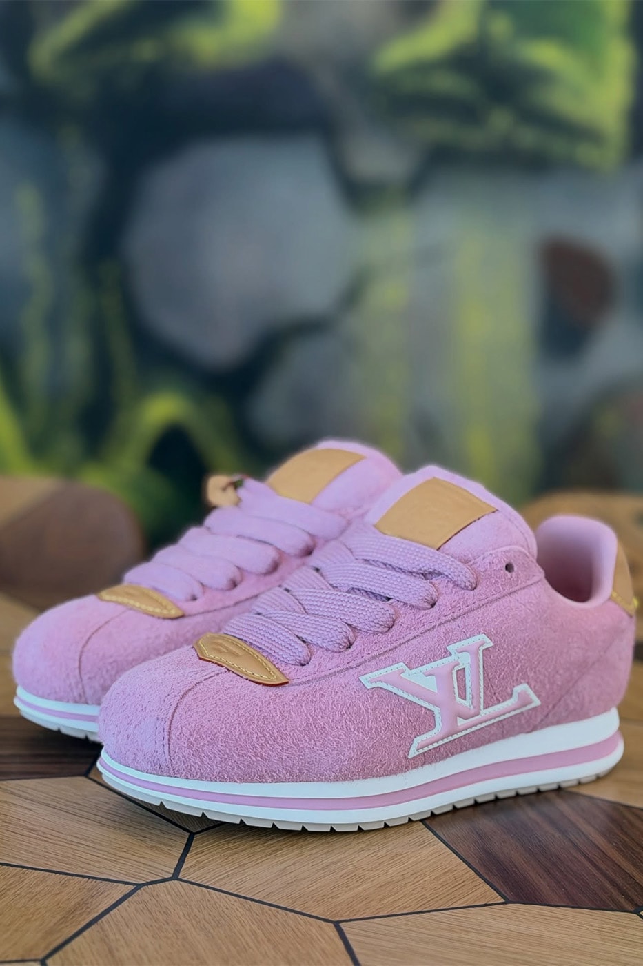 J-hope Louis Vuitton LV BUTTERSOFT Rose Pink  BTS Collaboration Sneaker First Look Pharrell Williams