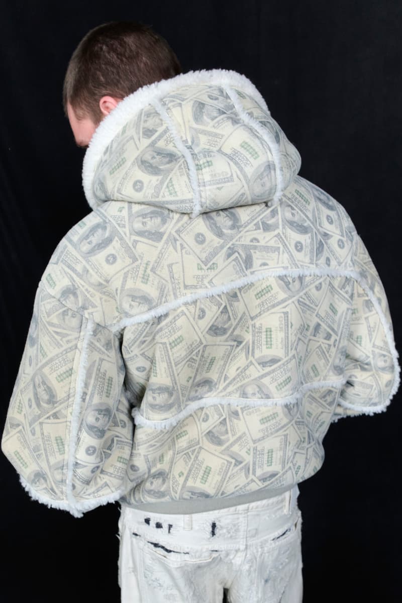 Supreme x MM6 Maison Margiela Spring 2026 collaboration featuring Schott leather jacket with eagle artwork and hooded shearling bombers - detail view 3