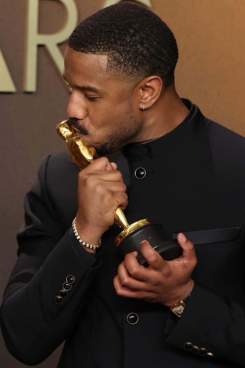 Wrist Check Michael B. Jordan Piaget 9297 Yellow Gold Diamond Dial center vintage timepiece 2026 Oscars 98th Academy Awards