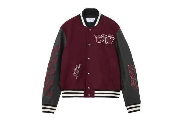 Off-White x AC Milan Collab Varsity Jacket Release virgil abloh italian football club italy