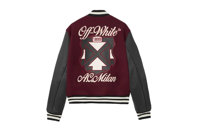 Off-White x AC Milan Collab Varsity Jacket Release virgil abloh italian football club italy