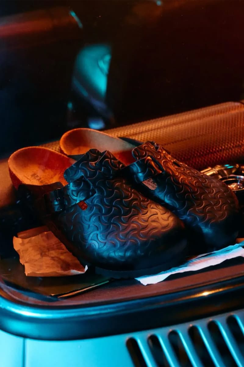 BEAMS Birkenstock Boston BONE PATTERN Smooth Black Release Info