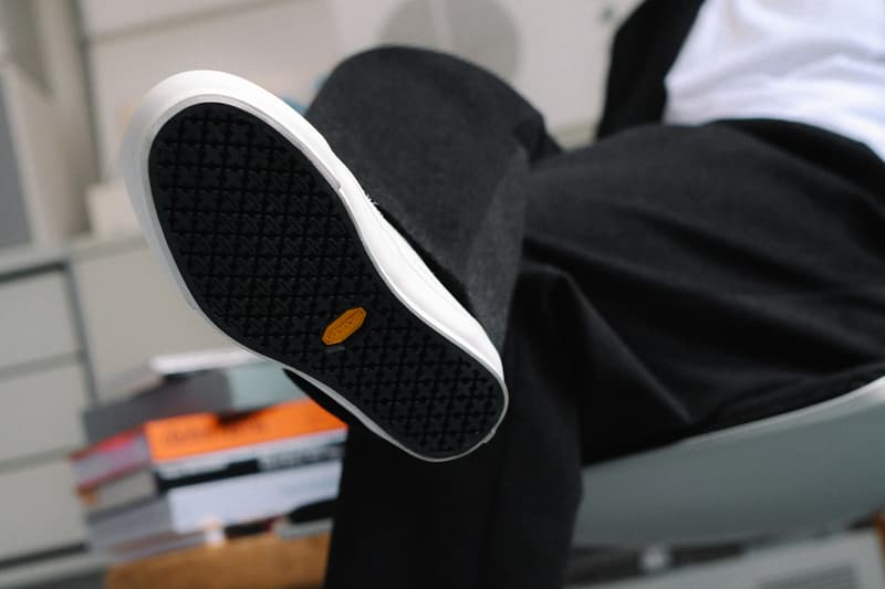 HAVEN x OTW by Vans Authentic 44 Vibram in black, showing minimalist monochrome upper and Vibram sole tooling - detail view 3