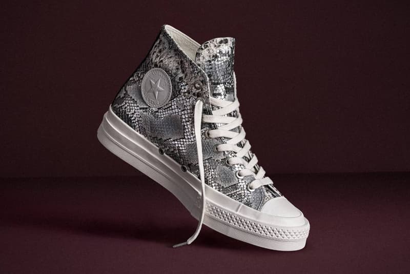 Converse First String Chuck Taylor New Material Expressions Premium Leather Snake Print Croc Print Leather Vibram
