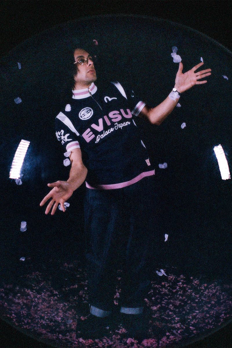 Palace x EVISU Spring 2026 capsule collection featuring 13oz selvedge denim pieces and accessories - detail view 2