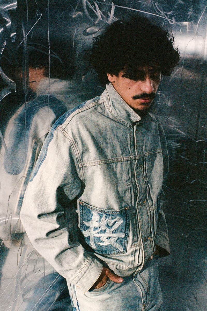 Palace x EVISU Spring 2026 capsule collection featuring 13oz selvedge denim pieces and accessories - detail view 3
