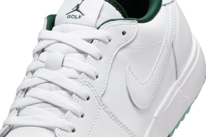Jordan Brand Balances Classic Styling With Subtle Pops on the Air Jordan 1 Low Golf "White/Fir" Release Info IQ3417-100 White/Fir-Black-Elemental Pink nike