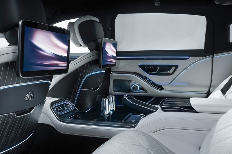 2027 Mercedes-Maybach S-Class luxury sedan with illuminated grille and MBUX Superscreen interior