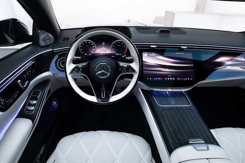 2027 Mercedes-Maybach S-Class luxury sedan with illuminated grille and MBUX Superscreen interior