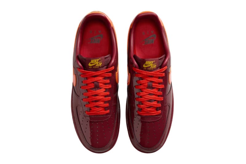 Nike Air Force 1 Patent Leather pack Topaz Gold Dark team red mystic navy IO4489-400 IO4489-601 IO4489-700 Release Info