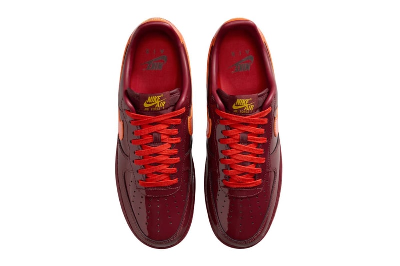 Nike Air Force 1 Patent Leather pack Topaz Gold Dark team red mystic navy IO4489-400 IO4489-601 IO4489-700 Release Info