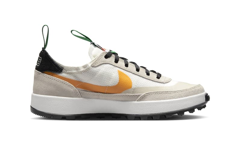 Nike x Tom Sachs General Purpose Shoe 'Bricolage' in Summit White, Birch, Pine Green, and University Gold colorway - detail view 2