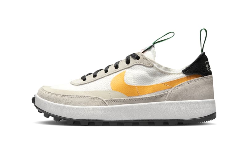 Nike x Tom Sachs General Purpose Shoe 'Bricolage' in Summit White, Birch, Pine Green, and University Gold colorway - detail view 1