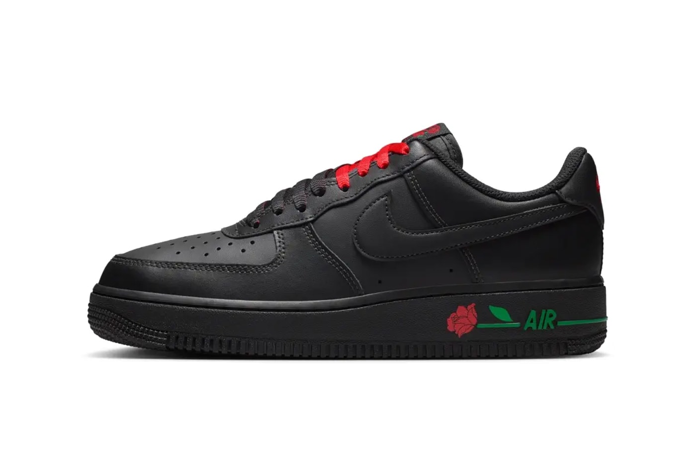 Nike Air Force 1 Low SE "Rose Black" Release Info Black/Sport Red-Pine Green-Black