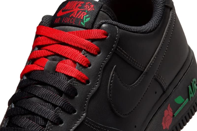 Nike Air Force 1 Low SE "Rose Black" Release Info Black/Sport Red-Pine Green-Black