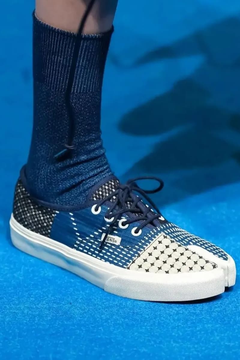 FDMTL x Vans Authentic Tabi split-toe collaboration in high-grade denim, showcasing Japanese Tabi construction detail - detail view 1