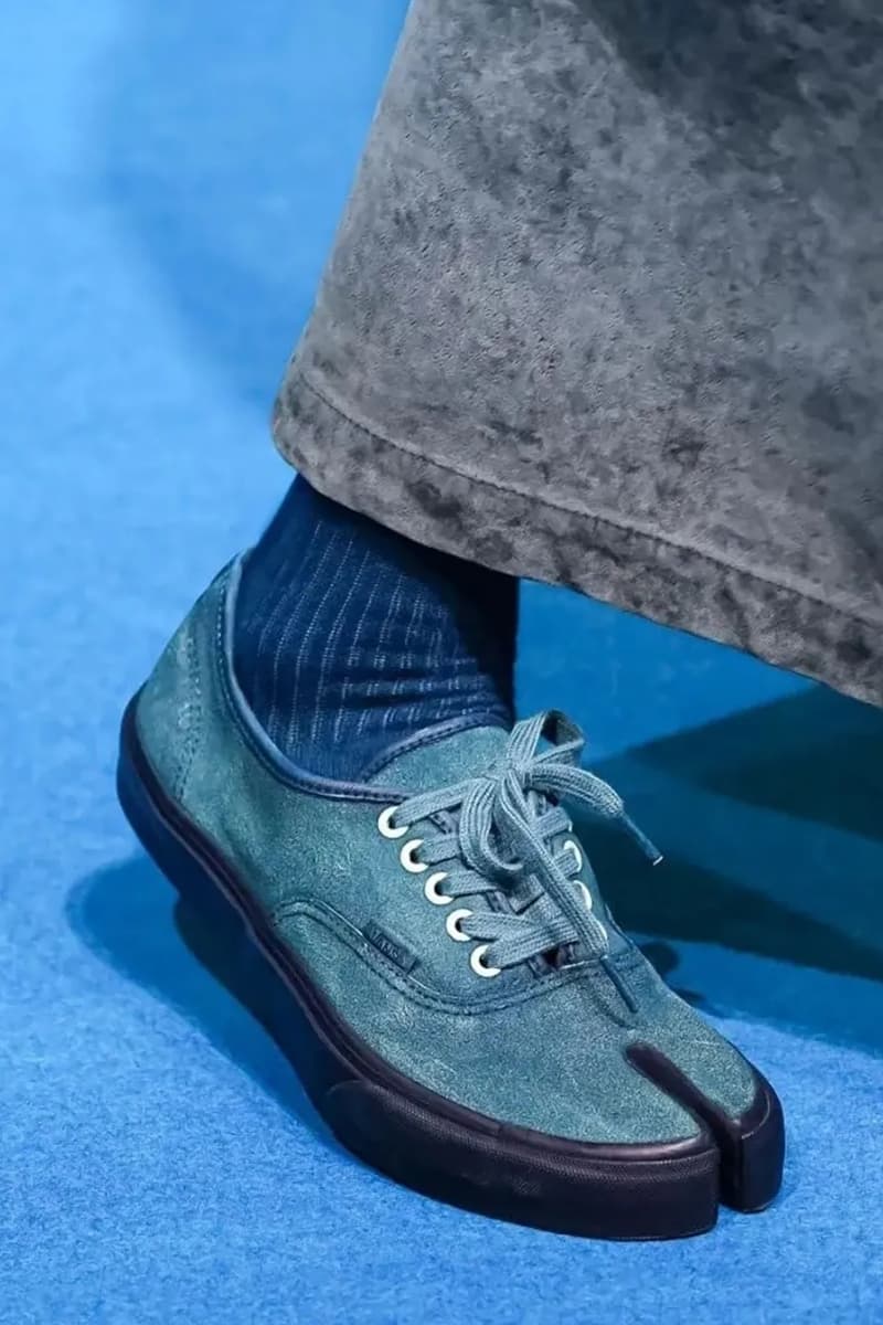 FDMTL x Vans Authentic Tabi split-toe collaboration in high-grade denim, showcasing Japanese Tabi construction detail - detail view 2