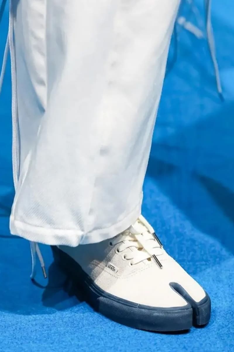 FDMTL x Vans Authentic Tabi split-toe collaboration in high-grade denim, showcasing Japanese Tabi construction detail - detail view 5