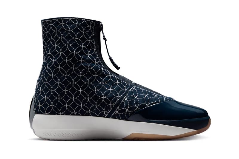 Air Jordan 4028 "Rui Hachimura" in Navy/Sail-Chrome colorway, featuring Japanese heritage-inspired design elements - detail view 3