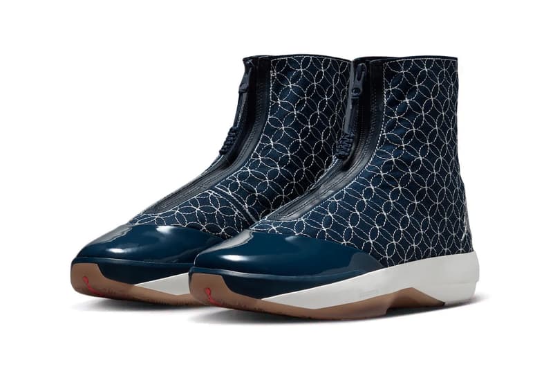 Air Jordan 4028 "Rui Hachimura" in Navy/Sail-Chrome colorway, featuring Japanese heritage-inspired design elements - detail view 4