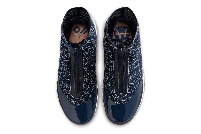 Air Jordan 4028 "Rui Hachimura" in Navy/Sail-Chrome colorway, featuring Japanese heritage-inspired design elements - detail view 5