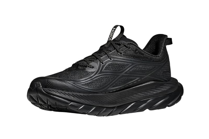 Hoka Mach Remastered in Obsidian black colorway, showing lightweight mesh upper and responsive cushioning platform - detail view 2