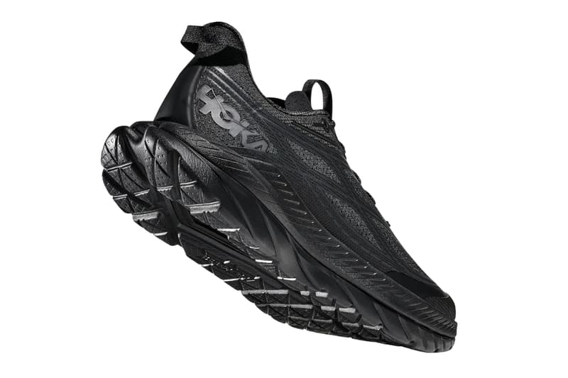 Hoka Mach Remastered in Obsidian black colorway, showing lightweight mesh upper and responsive cushioning platform - detail view 3