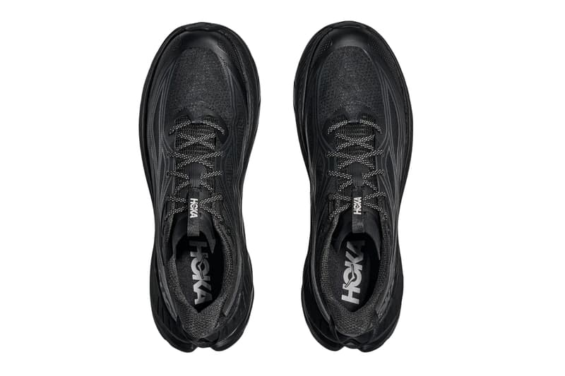 Hoka Mach Remastered in Obsidian black colorway, showing lightweight mesh upper and responsive cushioning platform - detail view 4