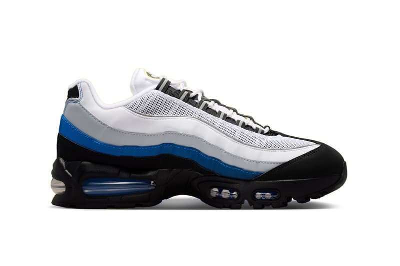 Nike Air Max 95 Big Bubble in Royal Blue with white, black, and reflective silver accents - detail view 3