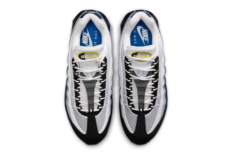 Nike Air Max 95 Big Bubble in Royal Blue with white, black, and reflective silver accents - detail view 5