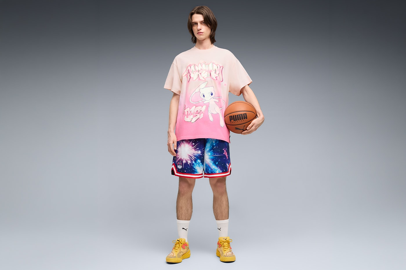 Puma and Pokémon Venture "Into Another World" for 30th Anniversary Collection footwear apparel collaboration PUMA All-Pro NITRO 2 Sun Pokémon, Espeon, and the Moonlight Pokémon, Umbreon