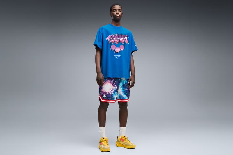 Puma and Pokémon Venture "Into Another World" for 30th Anniversary Collection footwear apparel collaboration PUMA All-Pro NITRO 2 Sun Pokémon, Espeon, and the Moonlight Pokémon, Umbreon