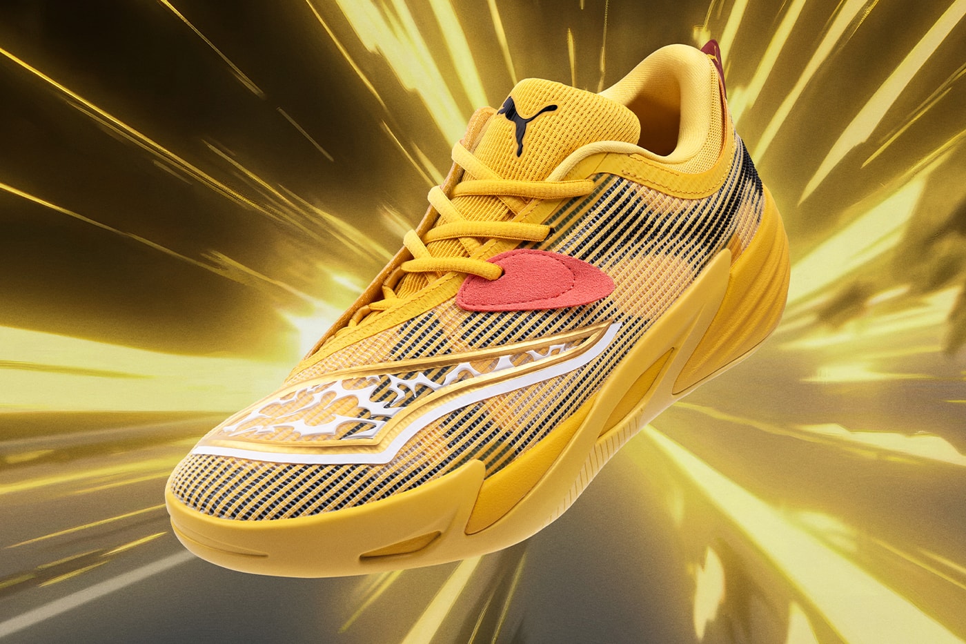 Puma and Pokémon Venture "Into Another World" for 30th Anniversary Collection footwear apparel collaboration PUMA All-Pro NITRO 2 Sun Pokémon, Espeon, and the Moonlight Pokémon, Umbreon