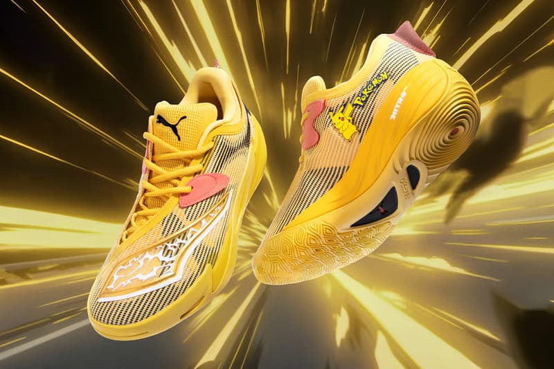 Puma and Pokémon Venture "Into Another World" for 30th Anniversary Collection footwear apparel collaboration PUMA All-Pro NITRO 2 Sun Pokémon, Espeon, and the Moonlight Pokémon, Umbreon