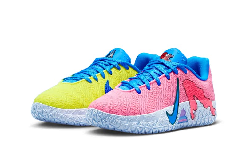 Nike Ja 3 "Pink Lemonade" sneaker in Lemon Venom, Deep Royal Blue, Light Green Spark and Light Photo Blue colorway - detail view 3