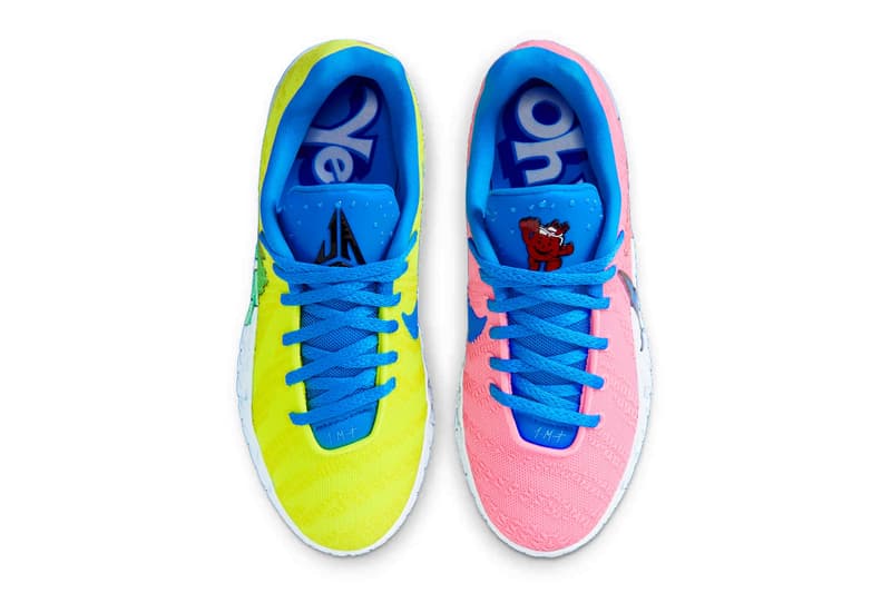 Nike Ja 3 "Pink Lemonade" sneaker in Lemon Venom, Deep Royal Blue, Light Green Spark and Light Photo Blue colorway - detail view 4