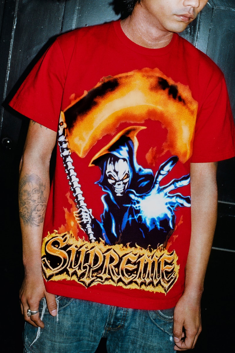 Supreme Spring 2026 Tees Release Info Collection Origami Tee. Original artwork by Art Dealer. Alone Time Tee Aretha Tee. Original photography by Lee Friedlander. Hard Tee. Original artwork by Marc Hundley. Grim Reaper Tee. Original artwork by Art Dealer. God Save Us Tee. Original artwork by Jamie Reid.