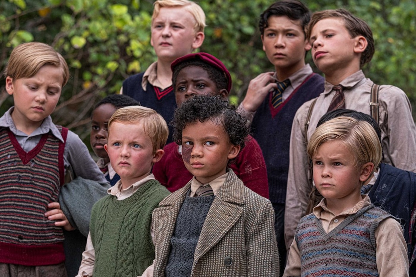 Netflix Lord of the Flies First Look Teaser Trailer Release Info William Golding’s dystopian classic adaptation Jack Thorne David McKenna (Piggy), Winston Sawyers (Ralph), Lox Pratt (Jack), Ike Talbut (Simon), and Thomas Connor (Roger)