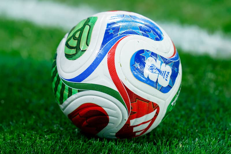 Nike UEFA match ball concept on pitch for Champions League and Europa League games