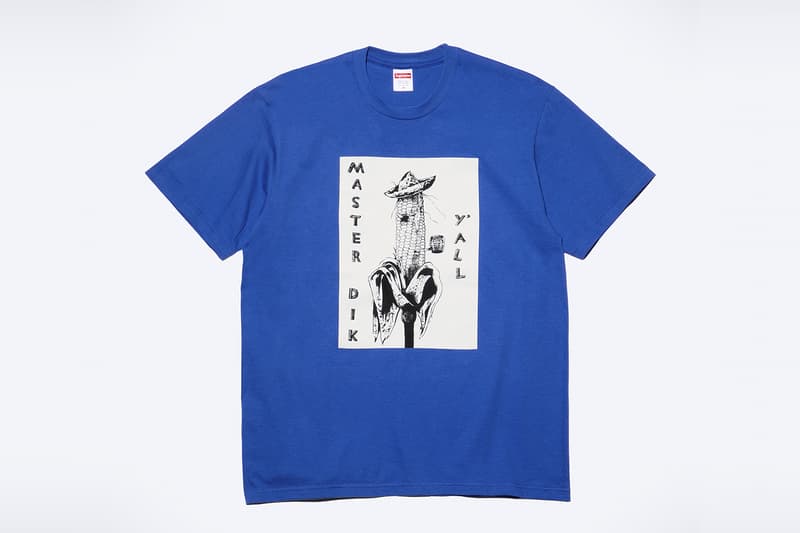 Mike Kelley x Supreme Spring 2026 Collaboration release info  S/S Shirt, Thermal, Ringer Tee, Hooded Sweatshirt, Sweatpant, two T-Shirts, Camp Cap, Vans® Era and Half Cab, Faribault Mills® Throw Blanket and Skateboard