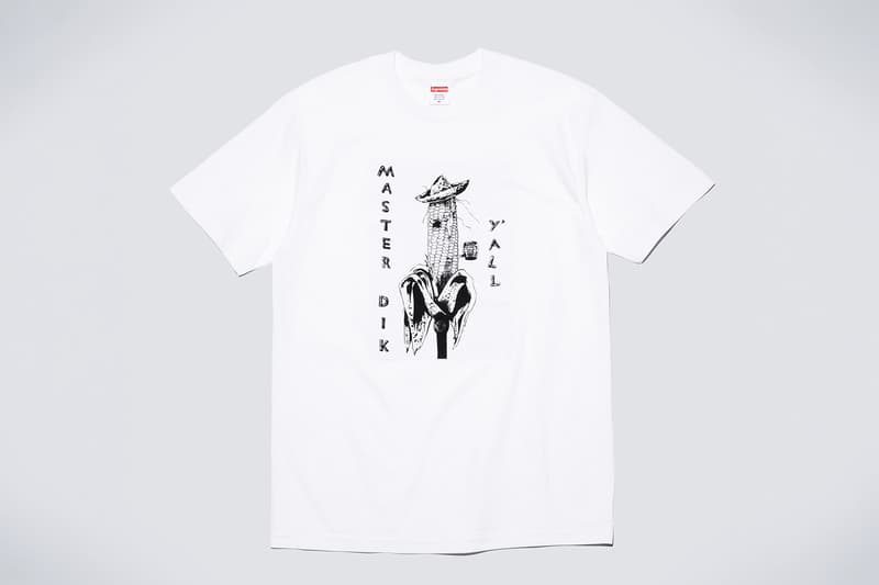 Mike Kelley x Supreme Spring 2026 Collaboration release info  S/S Shirt, Thermal, Ringer Tee, Hooded Sweatshirt, Sweatpant, two T-Shirts, Camp Cap, Vans® Era and Half Cab, Faribault Mills® Throw Blanket and Skateboard