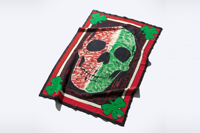 Mike Kelley x Supreme Spring 2026 Collaboration release info  S/S Shirt, Thermal, Ringer Tee, Hooded Sweatshirt, Sweatpant, two T-Shirts, Camp Cap, Vans® Era and Half Cab, Faribault Mills® Throw Blanket and Skateboard