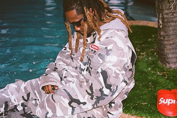 Offset Spotted Wearing Unreleased Supreme x Balenciaga Collaboration spring 2023 grey camo