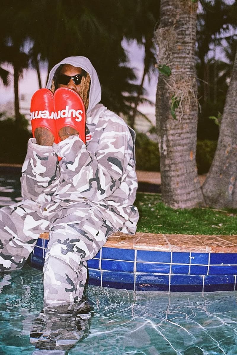 Offset Spotted Wearing Unreleased Supreme x Balenciaga Collaboration spring 2023 grey camo