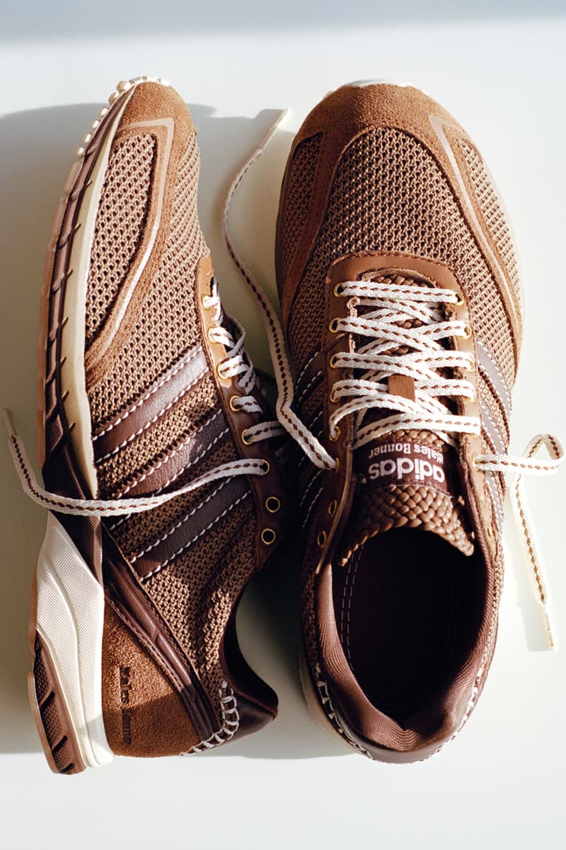 Wales Bonner x adidas Karintha Basketry featuring Brazilian leather-weave upper construction in neutral tone - detail view 4