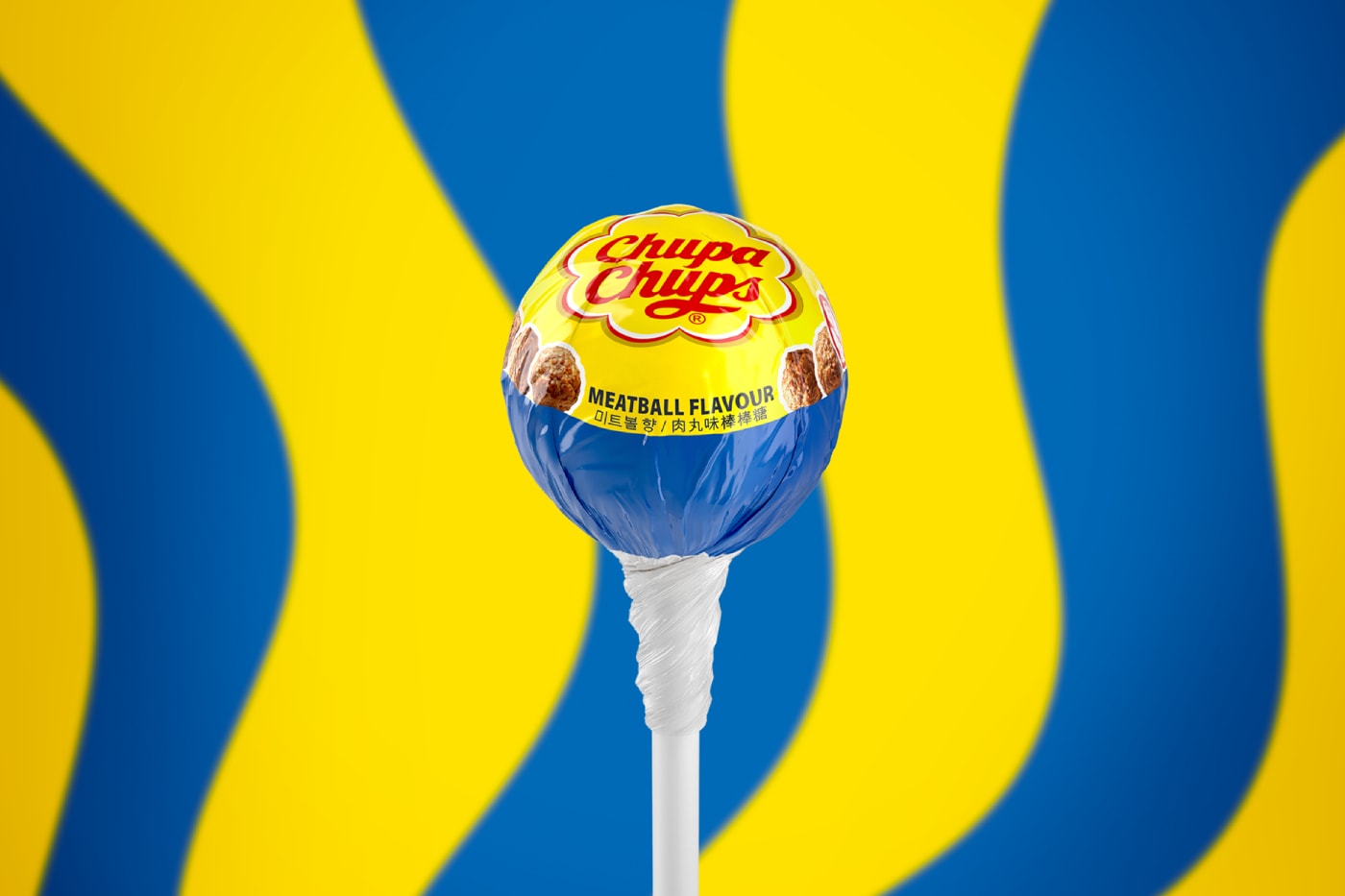 IKEA x Chupa Chups Swedish meatball and lingonberry lollipop limited edition candy display