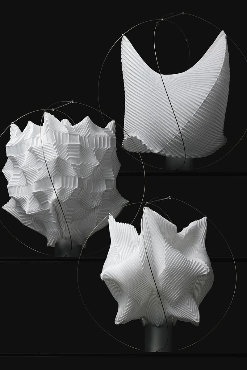A-POC ABLE Issey Miyake and Atelier Oi Debut a Range of Pleated Lamps