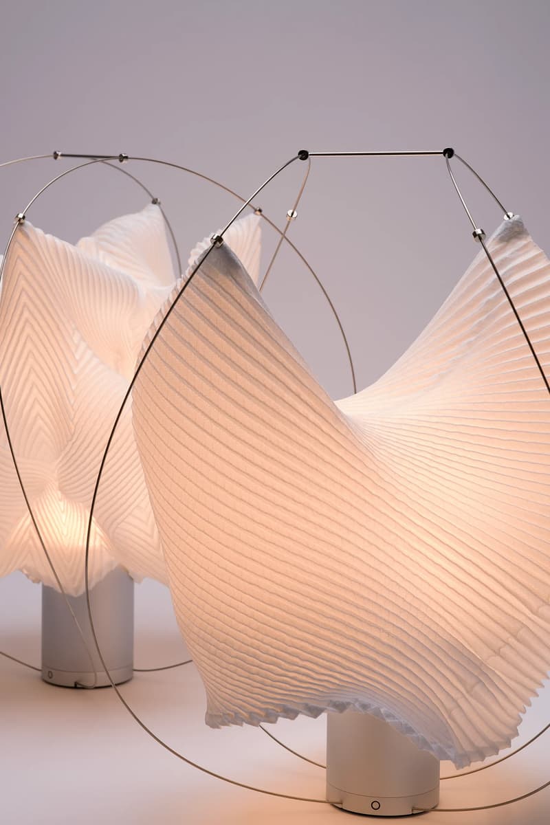 A-POC ABLE Issey Miyake and Atelier Oi Debut a Range of Pleated Lamps